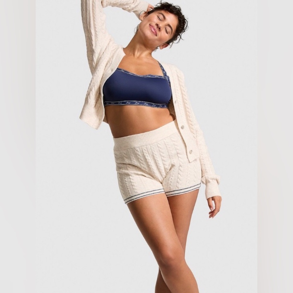 MAKE OFFER! Cozy Much? PINK Victoria's Secret Cream Cable Knit Shorts